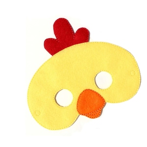 Kids Chicken Mask, Chicken Costume, Felt Mask, Kids Face Mask, Chick Mask, Halloween Costume, Pretend Play, Dress Up, Party Favors, Costume
