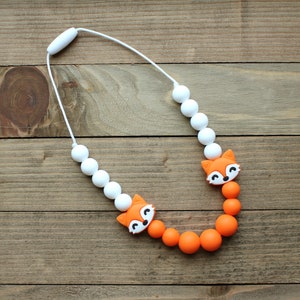Fox Necklace, Toddler Jewelry, Fall Necklace, Little Girls Jewelry, Party Favor, Birthday Party Favor, Felt Jewelry, Toddler Necklace