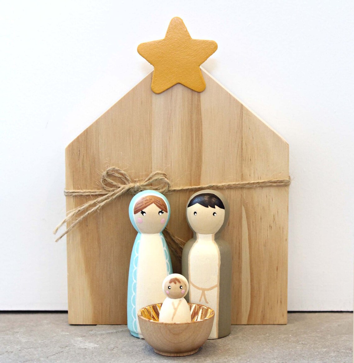 Nativity Peg Doll Set 12 Piece Set Wooden Nativity Set - Etsy
