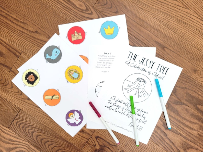 Digital Download Printable Jesse Tree Coloring Book and Etsy