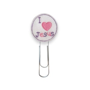 Segnalibro extra LARGE per graffette, segnalibro I Love Jesus, segnalibro di Pasqua in feltro, graffetta Jumbo, segnalibro, clip per planner, calendario, bmjesus57