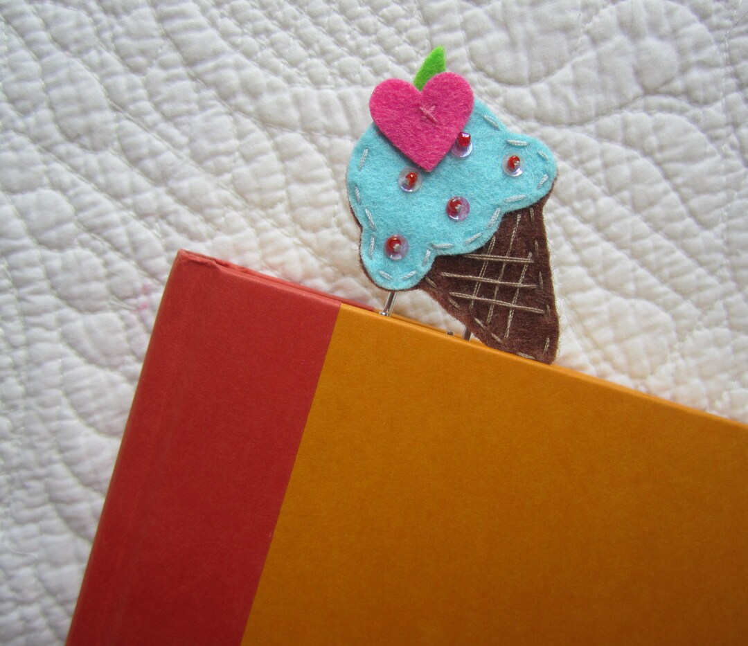 Extra LARGE Paperclip Bookmark Ice Cream Bookmark Felt Etsy
