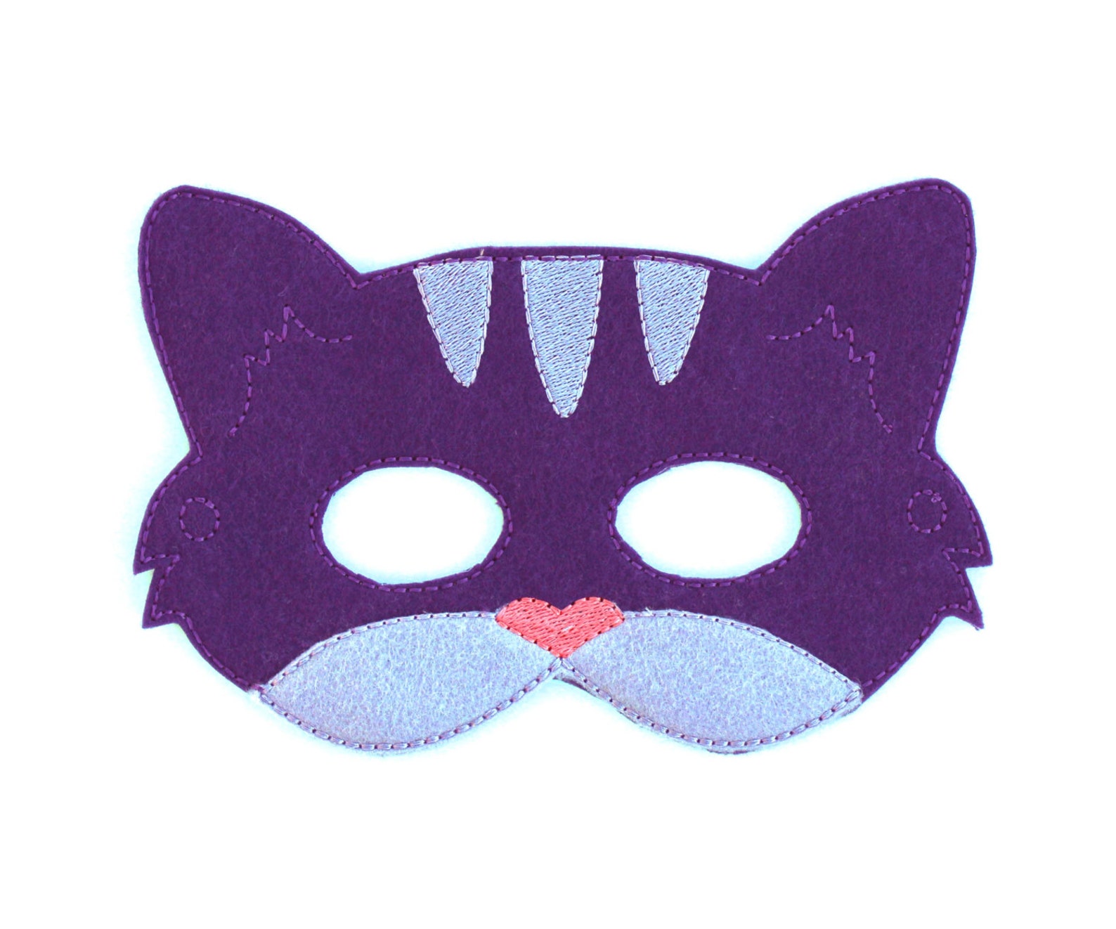Kids Cat Mask Purple Cat Costume Felt Mask Kids Face Mask Etsy Canada
