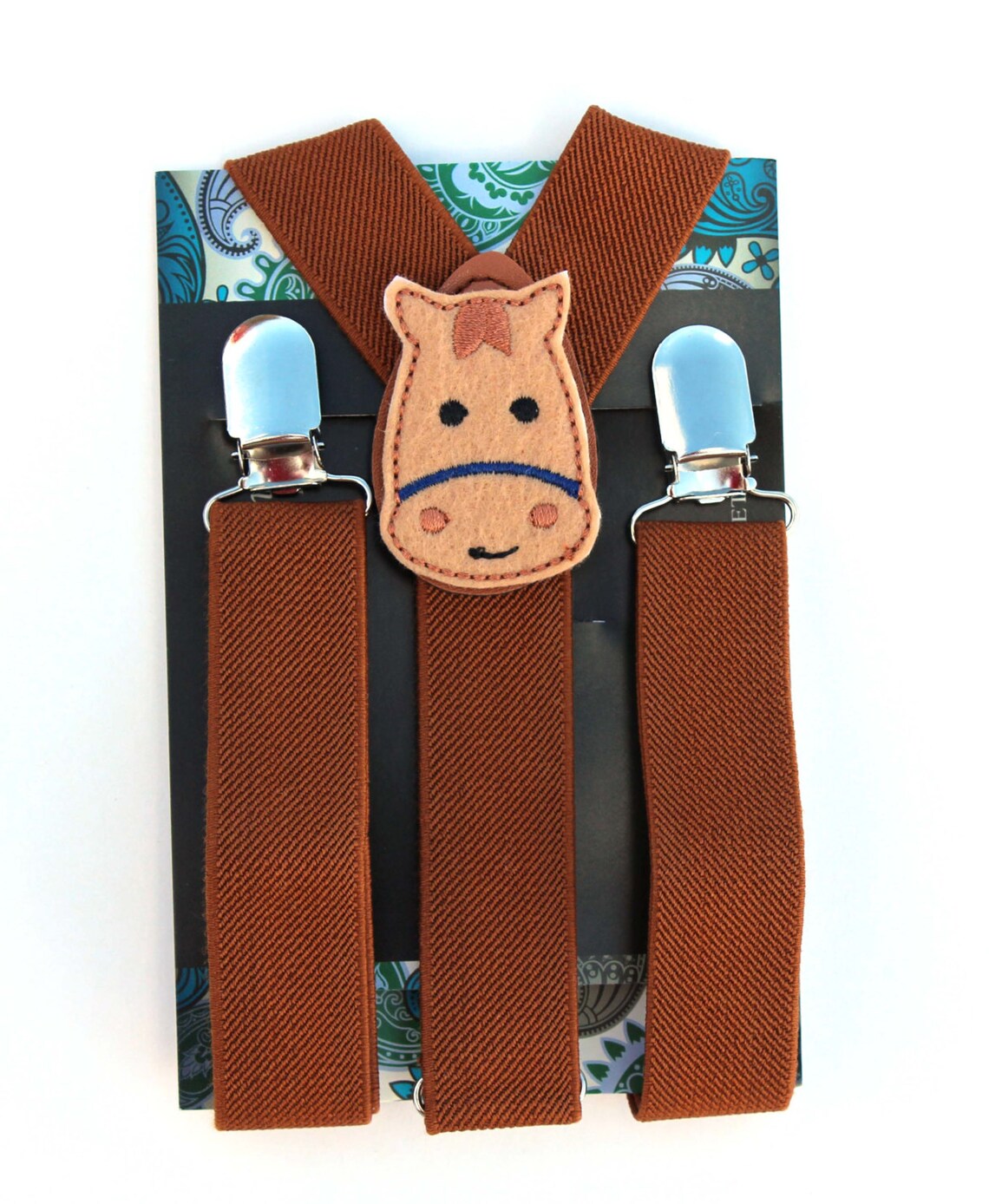 Kids Horse Suspenders Brown Suspenders Boys Suspenders Etsy