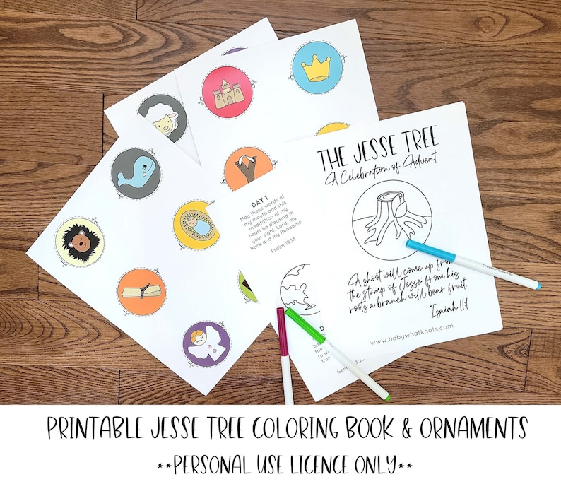 Digital Download Printable Jesse Tree Coloring Book and Etsy