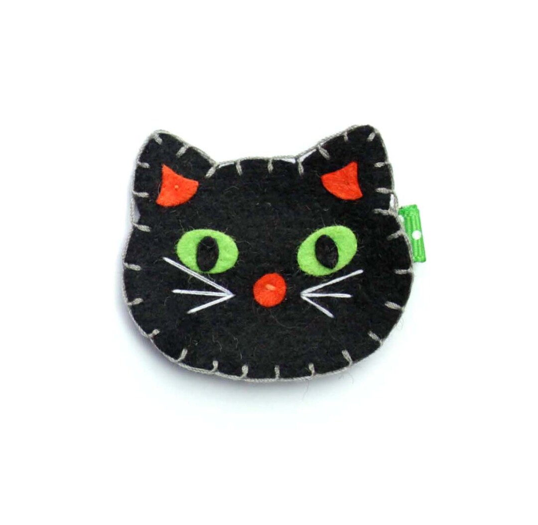 Black Cat Hair Clip Halloween Cat Hair Clip Baby Hair Etsy