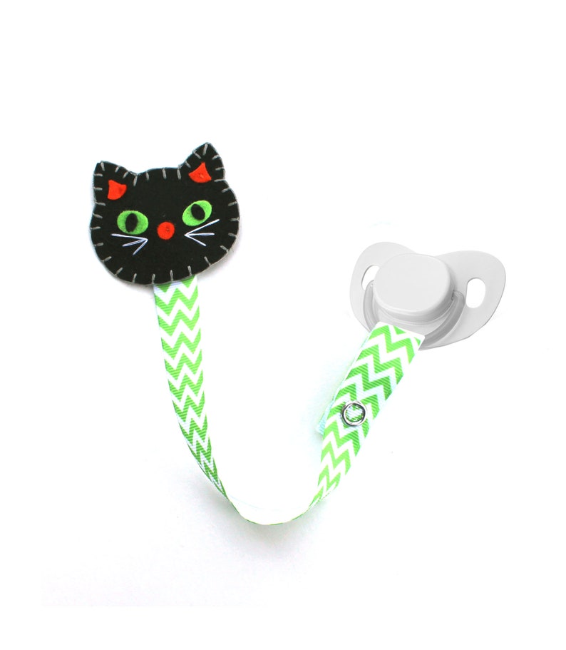 Black Cat Pacifier Clip Cat Pacifier Clip Halloween Pacifier Etsy