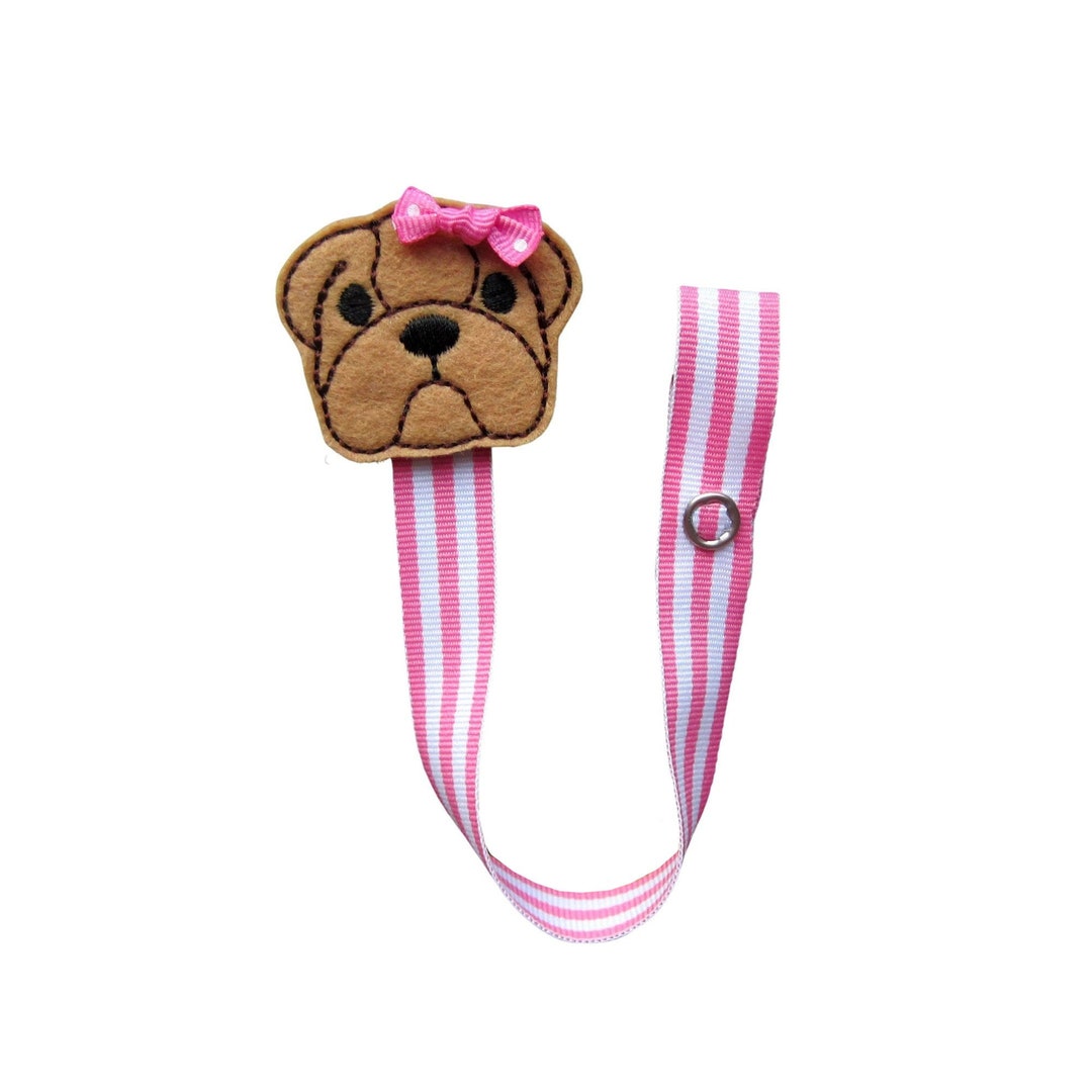 Clip para chupete, perro, bulldog, clip para chupete de niña, soporte para  chupete, clip para chupete, regalo para bebé, clip para chupete, chupete