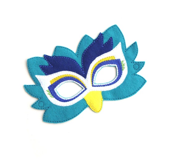 Kids Peacock Mask, Peacock Costume, Felt Mask,Kids Face Mask, Animal Mask, Halloween Costume, Pretend Play, Dress Up, Party Favors, Costume