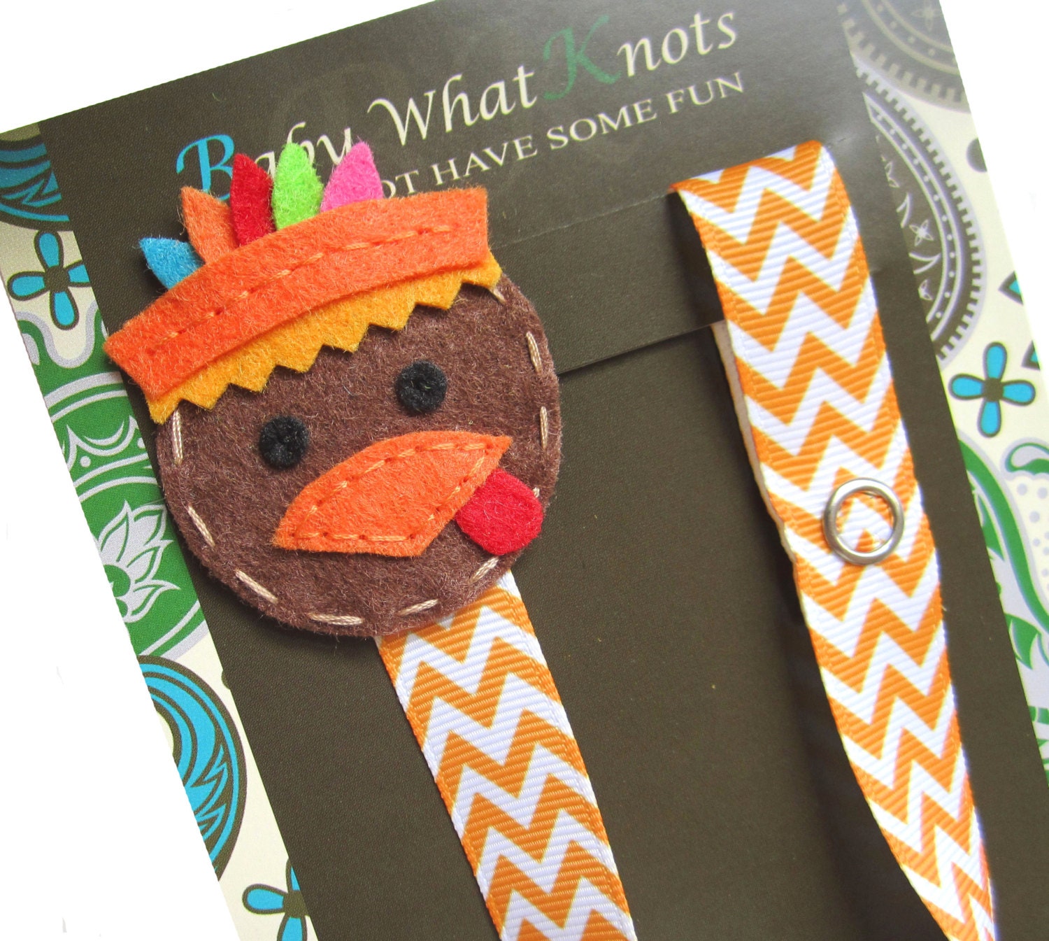 Thanksgiving Pacifiers Turkey Pacifier Clip, Orange Chevron Pacifier Clip, Thanksgiving ...