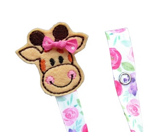 Sujetachupetes de jirafa para niña, regalo para bebé, sujetachupetes universal, pcgiraffe05