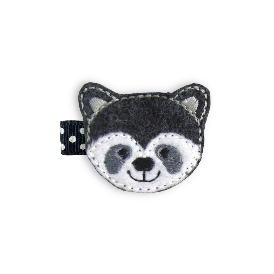Raccoon Hair Clip, Baby Hair Clippies, Girl Barrette, Raccoon Hair