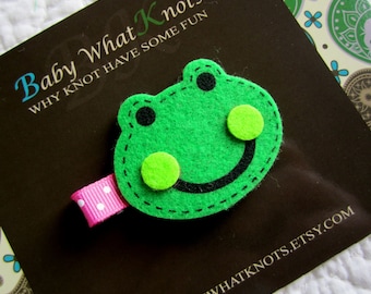 カエルのヘアクリップ 2個セット ヘアクリップ ミニブリングス カエル