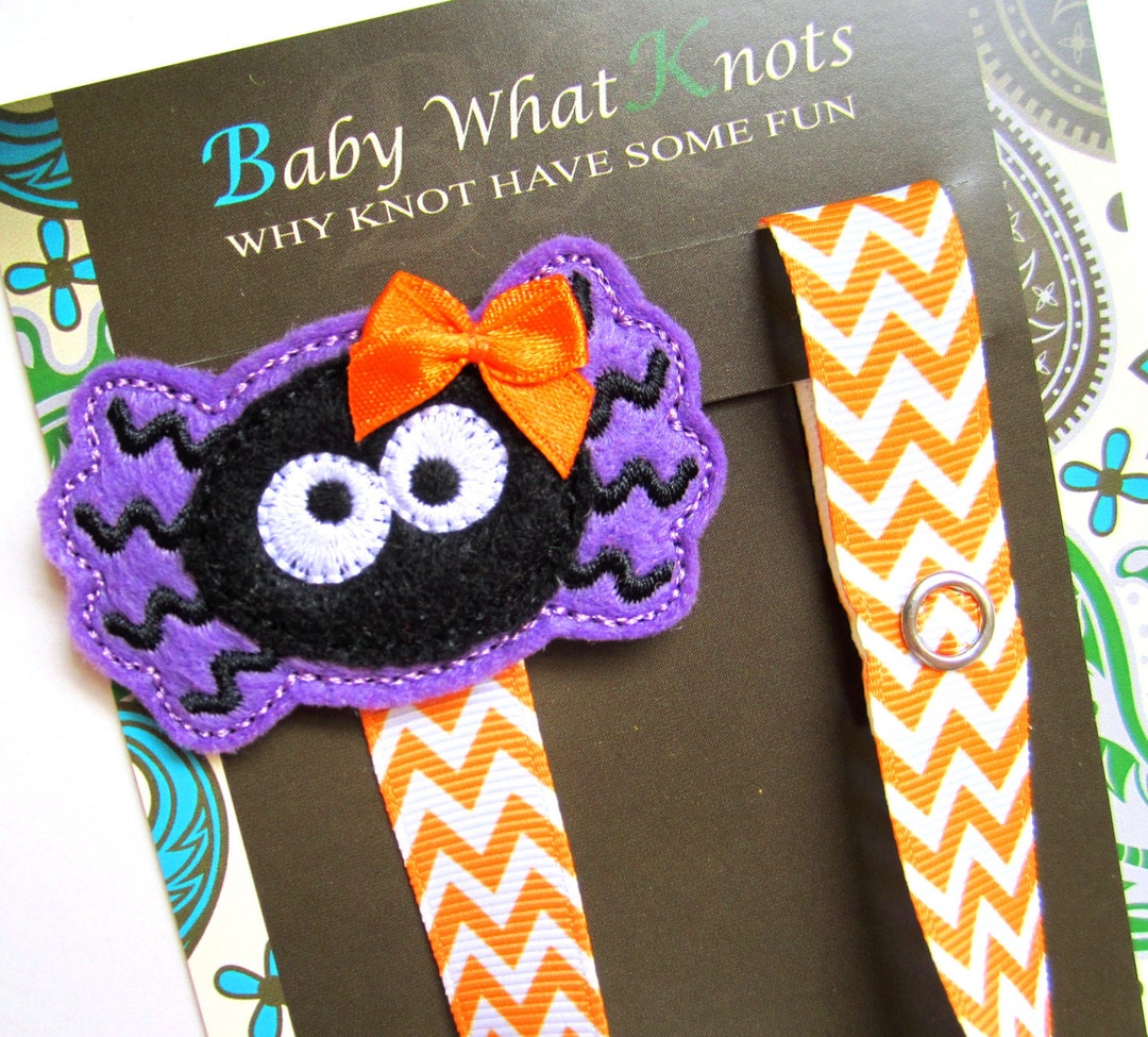 Halloween Pacifier Clip, Spider, Girl Pacifier Clip, Pacifier Holder ...