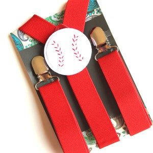 Kids Red Suspenders, Baseball Suspenders, Boys Suspenders, Baby, Toddler Suspenders, Photo Prop, Wedding, Ring Bearer, Birthday Outfit