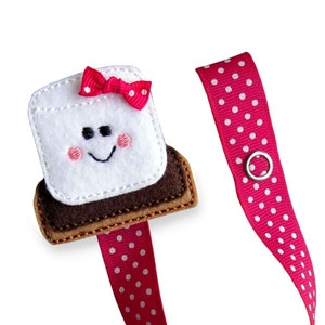 Pacifier Clip, Smores, Girl Pacifier Clip, Pacifier Holder, Binky Clip, Baby Gift, Paci Clip, Universal Pacifier, Binky Holder, pcsmores03