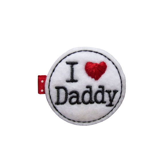 I Love Daddy Hair Clip, I Heart Daddy Baby Hair Clippies, Father's