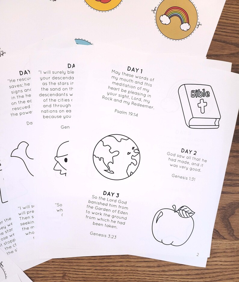 Digital Download Printable Jesse Tree Coloring Book and Etsy