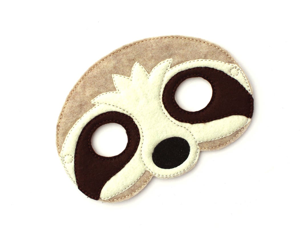 Kids Sloth Mask, Sloth Costume, Sloth Mask, Felt Mask, Kids Face Mask