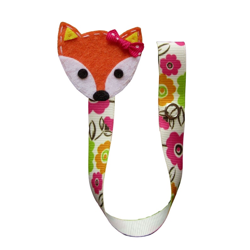 Girl Pacifier Clip Brown Fox Pacifier Clip Flower Pacifier Etsy