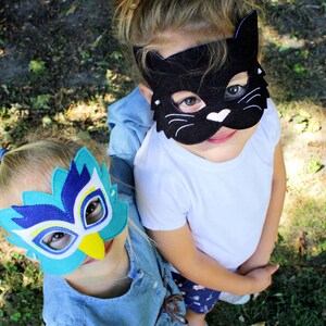 Kids Peacock Mask, Peacock Costume, Felt Mask,Kids Face Mask, Animal Mask, Halloween Costume, Pretend Play, Dress Up, Party Favors, Costume image 4