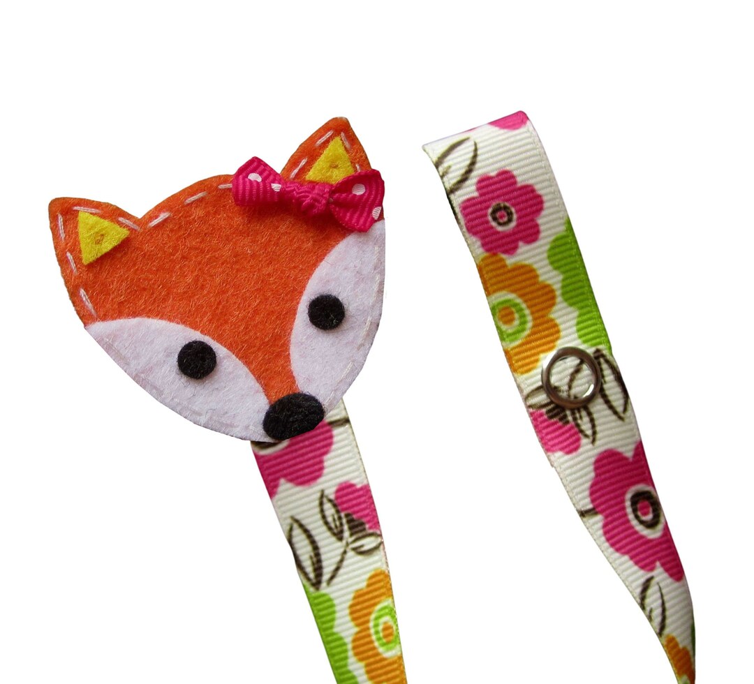 Girl Pacifier Clip Brown Fox Pacifier Clip Flower Pacifier Etsy