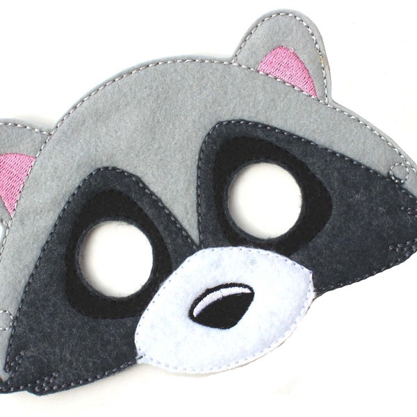 Kids Raccoon Mask, Costume, Felt Mask, Kids Face Mask, Animal Mask, Halloween Costume, Pretend Play, Dress Up, Party Favors, Animal, Costume