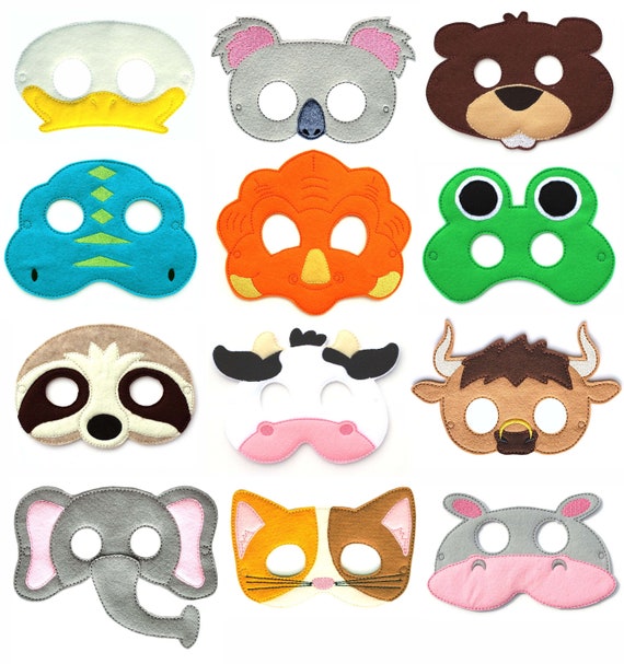 Pick Any 2 Kids Masks Kids Mask, Felt Mask, Kids Face Mask, Animal Mask,  Halloween Costume, Pretend Play, Dress Up, Party Favors, Costume 