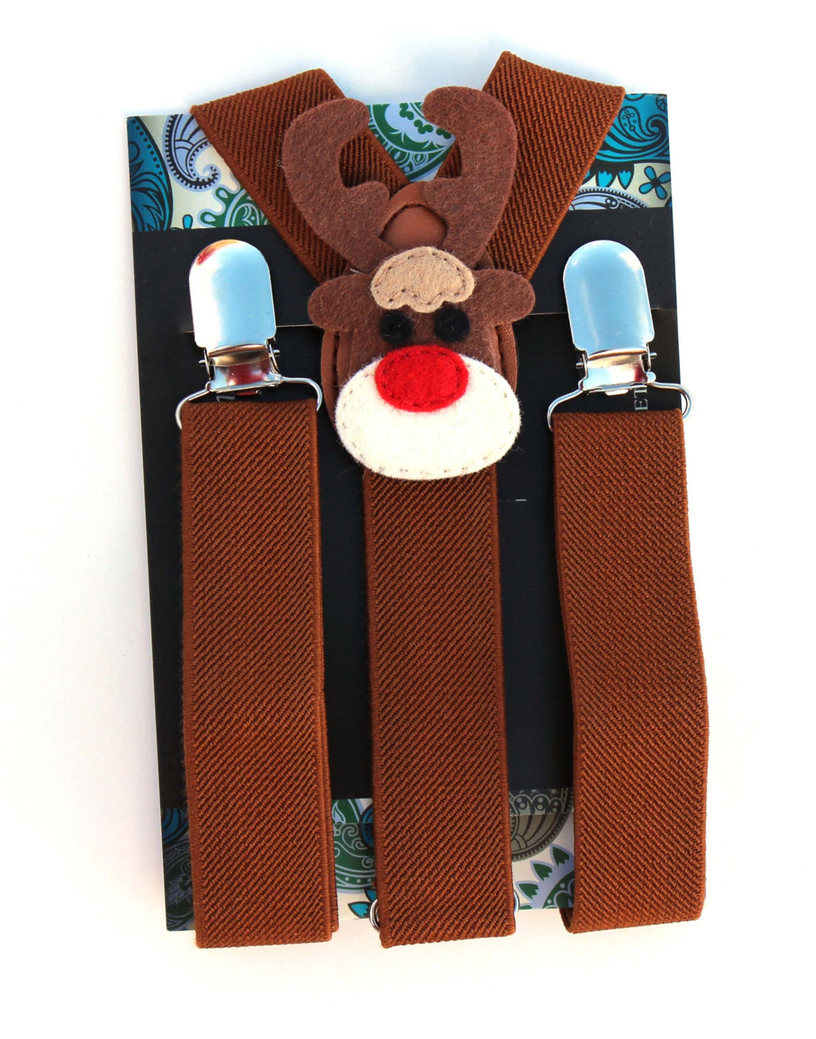 Brown Reindeer Suspenders Christmas Suspenders Baby Etsy