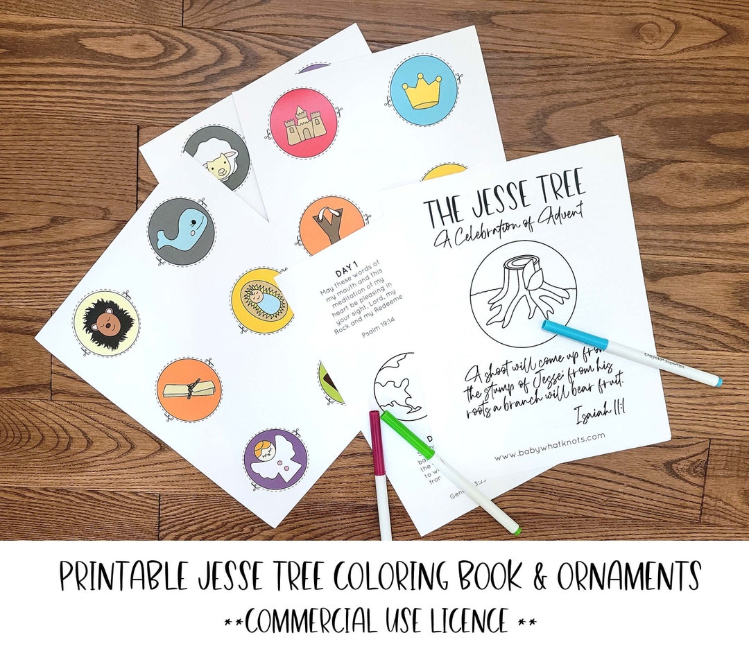 Digital Download Printable Jesse Tree Coloring Book and - Etsy