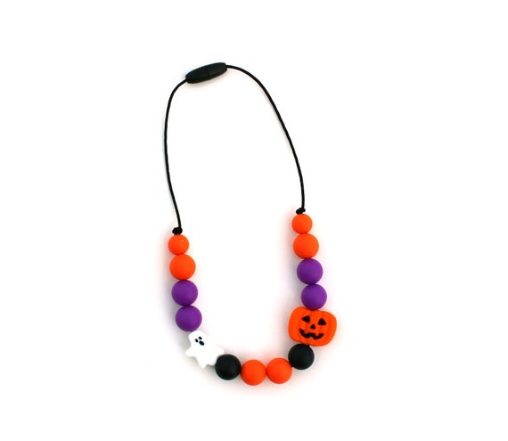 Halloween Necklace, Ghost, Pumpkin, Kids Necklace, Little Girls