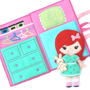 Felt Dress Up Doll, Dress Up Doll, Dress Up, Non Paper Doll, Felt Paper Doll, Travel Toy, Dollhouse, Portable Dollhouse, Busy Book, Travel