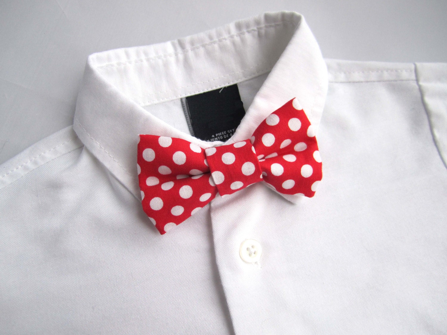 Red Polka Dot Clip on Bow Tie Kids Bow Tie Baby Bow Tie Etsy