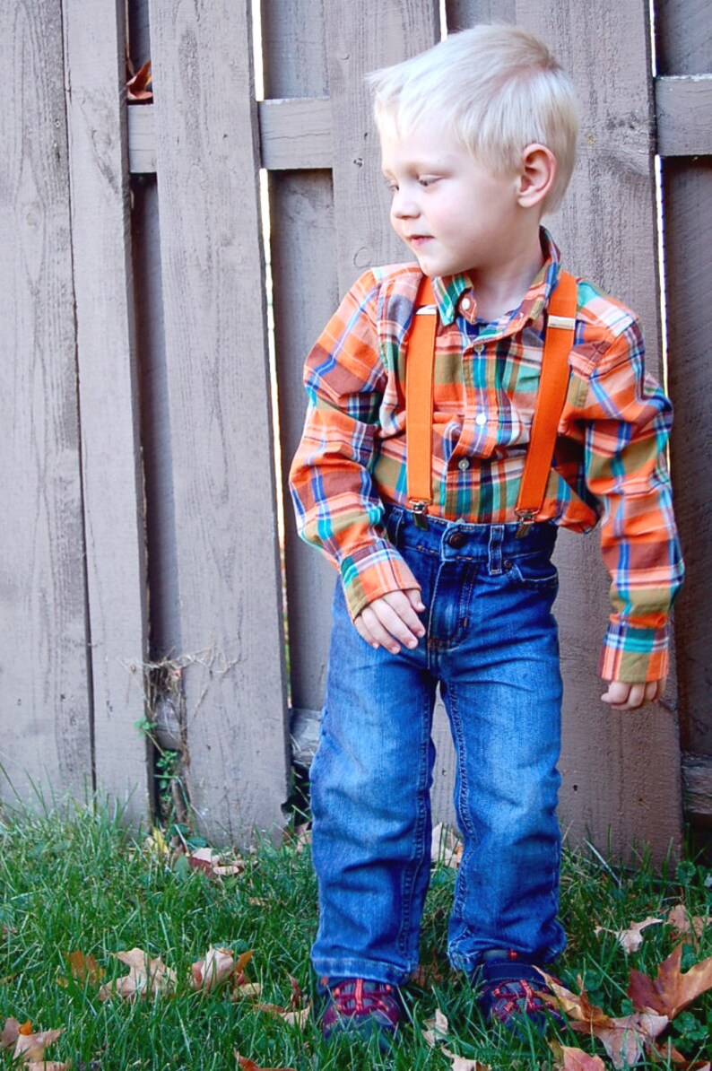 Bretelle a forma di tacchino per bambini, vestito per il Ringraziamento dei ragazzi, bretelle marroni, bretelle per neonati, bretelle per bambini piccoli, accessorio per foto per bambini, festa, immagine 4