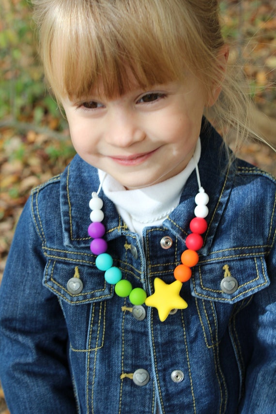 Rainbow Necklace, Star Necklace, Bracelet, Adjustable Bracelet, Name  Necklace, Personalized, Toddler Jewelry, Little Girls Jewelry 