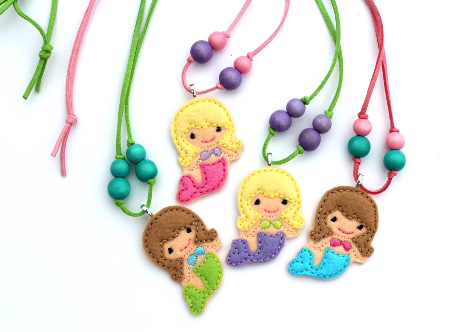 Mermaid Necklace Kids Necklace Little Girls Jewelry Party Etsy