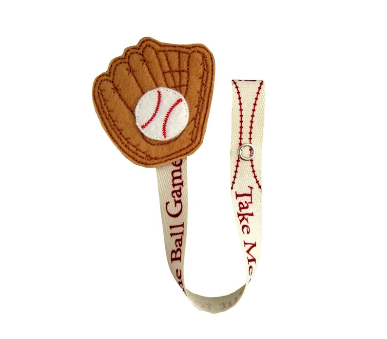 Baseball Glove Pacifier Clip, Baseball, Boy Pacifier Clip, Pacifier Holder, Binky Clip, Baby Gift, Paci Clip, Universal Pacifier, pcsports01 zdjęcie 2