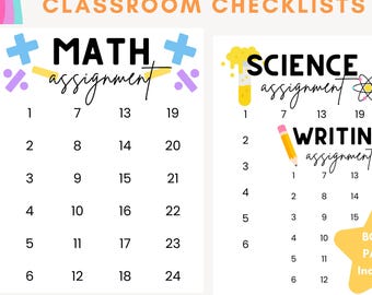 Editable Classroom Checklist Templates – Digital, Instant Download, Customizable, Printable for Teachers and Classroom Use