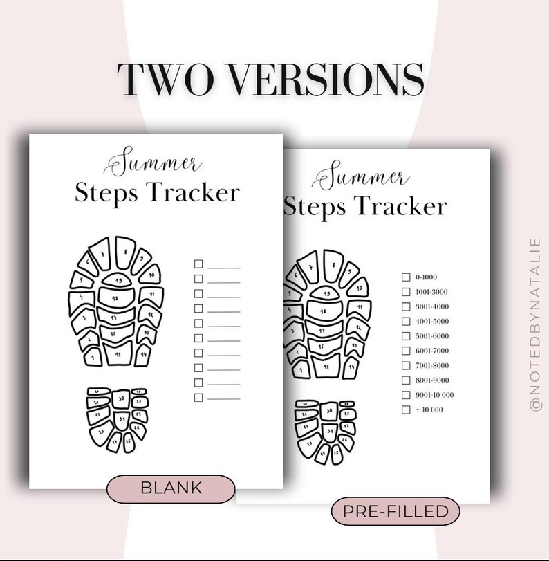 Step Rangs Steps Tracker Printable, 30 Day Fitness Challenge PDF, Editable Walking ...