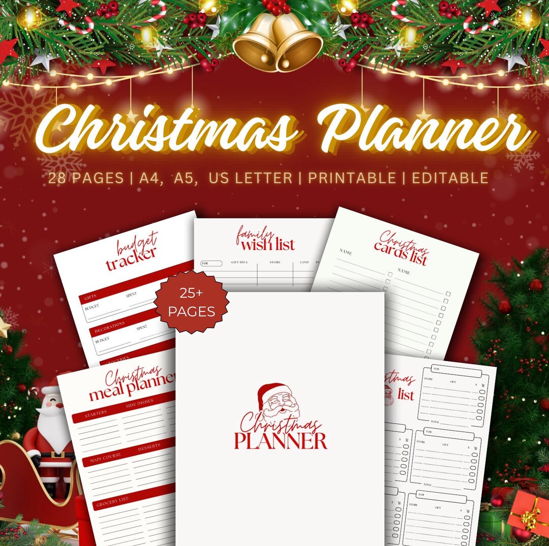 Christmas Planner Printable | Holiday Budget & Gift Organizer | A4 A5 ...