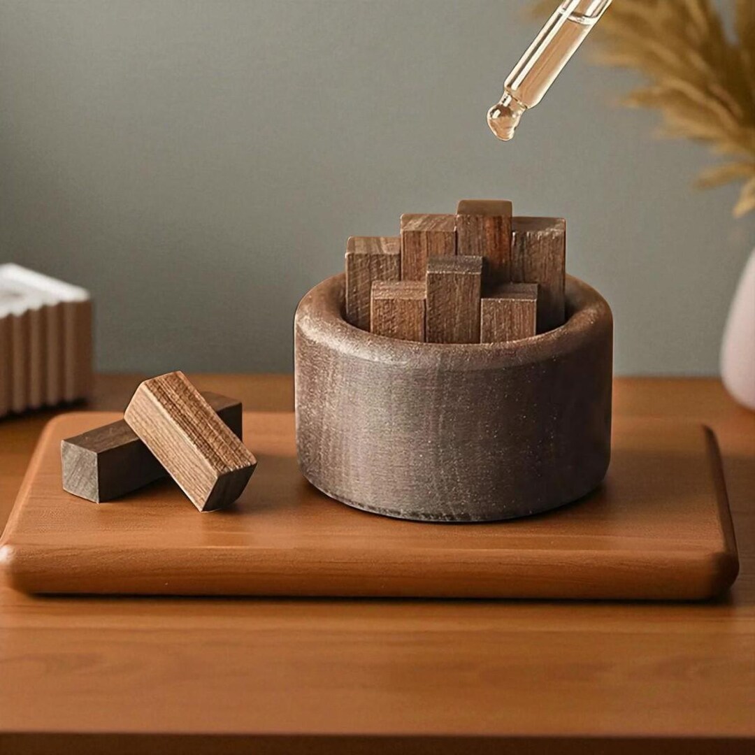 Walnut Wood Essential Oil Diffuser: Natural Aromatherapy Car Ornament ...