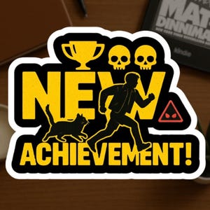 New Achievement Dungeon Crawler Carl Inspired Sticker, LitRPG Bookish Vinyl Decal, Fantasy Sci-Fi Book Lover Gift, Princess Donut Merch