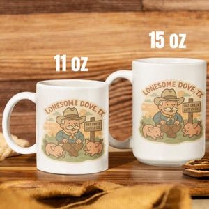 Taza inspirada en la paloma solitaria, Gus & Hat Creek Cattle Company, taza de libros del oeste, regalo de Pigs Ranch, Texas, mercancía de novela clásica, tamaños de 325 y 440 ml
