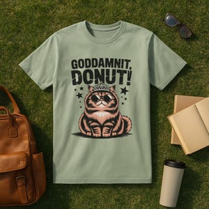 Goddamnit Donut Shirt, Dungeon Crawler Carl Inspired Princess Donut Funny Cat Book Shirt, Nerdy Fantasy Book Lover Tee, Sci-Fi LitRPG Gift