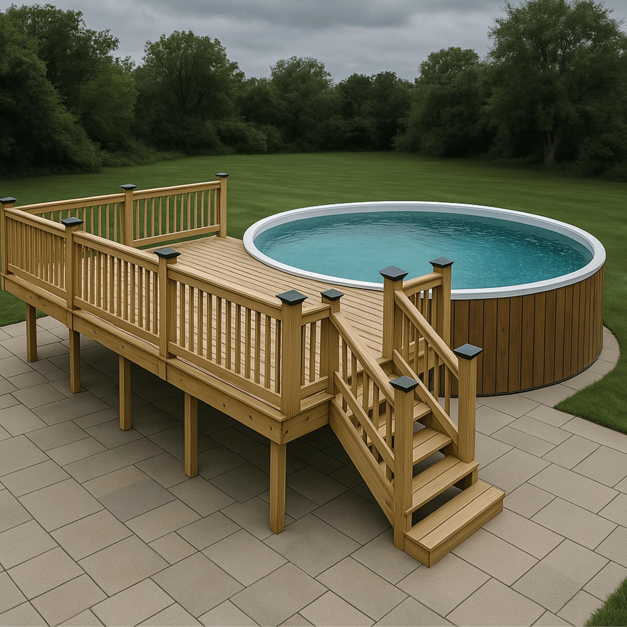 16x26 Pool Deck DIY Plan for 24 Round Pool – PDF Build Guide – Cut List ...