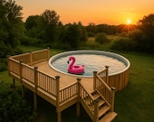 10x12 Pool Deck DIY Plan for 18 Round Pool – PDF Build Guide + Cut List + Material List - Instant Download