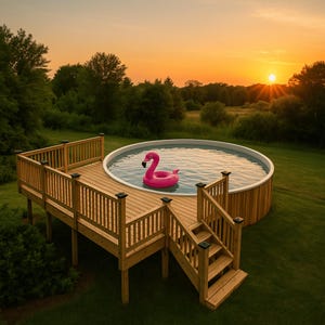 Progetto fai da te per piscina rotonda 10x12 - Guida alla costruzione in PDF + Elenco di taglio + Elenco dei materiali - Download immediato