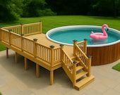 8x12 Pool Deck DIY Plan for 24 Round Pool โ PDF Build Guide + Cut List + Material List - Instant Download