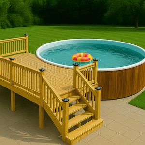 Progetto fai da te per piscina rotonda 6x10 - Guida alla costruzione in PDF + Elenco di taglio + Elenco dei materiali - Download immediato