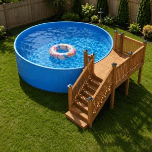 6x8Pool Deck DIY Plan for 24 Round Pool – PDF Build Guide + Cut List + Material List - Instant Download